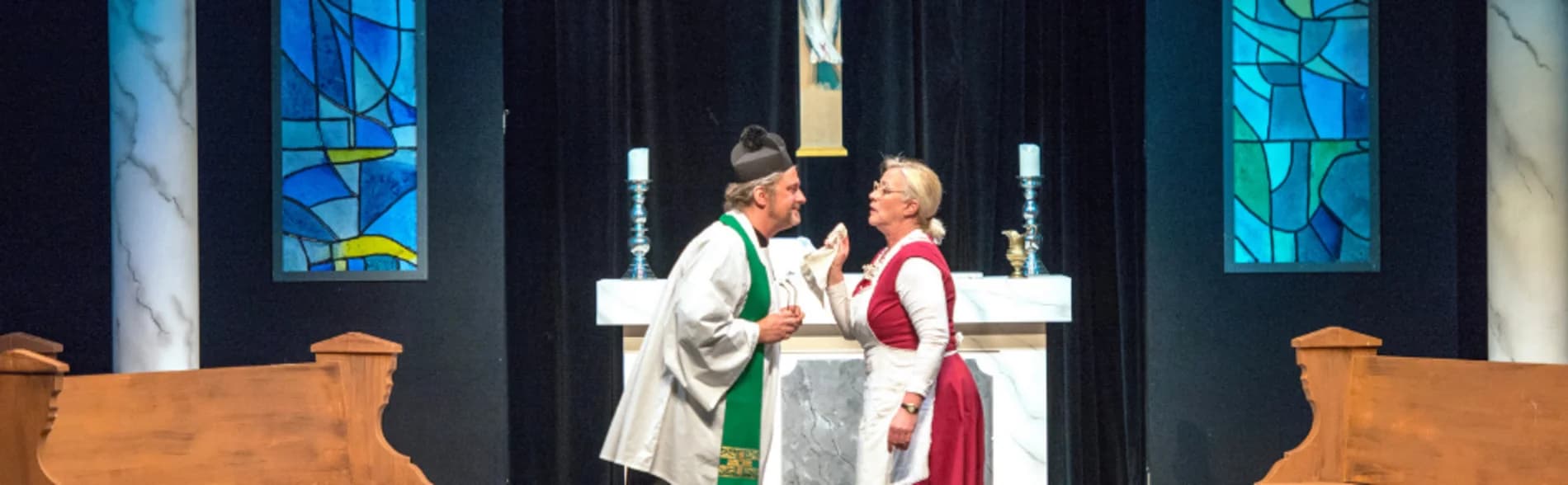 Bühnen- oder Programmmotiv: Herr Pastor und Frau Teufel